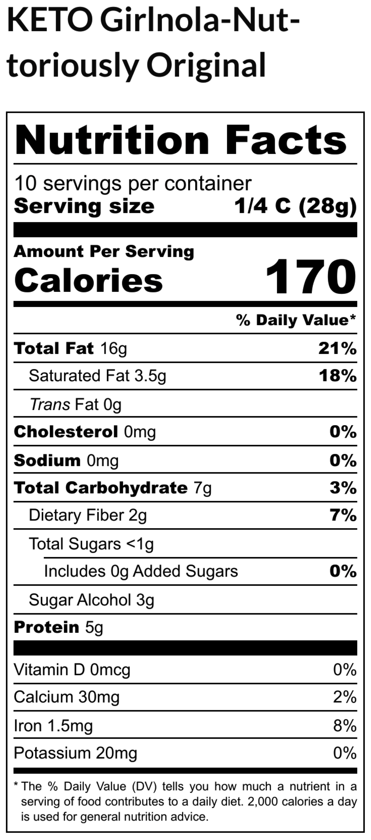 Girlnola Original & Keto 5lbs Bulk | Gluten Free, Plant-based Granola Cereal